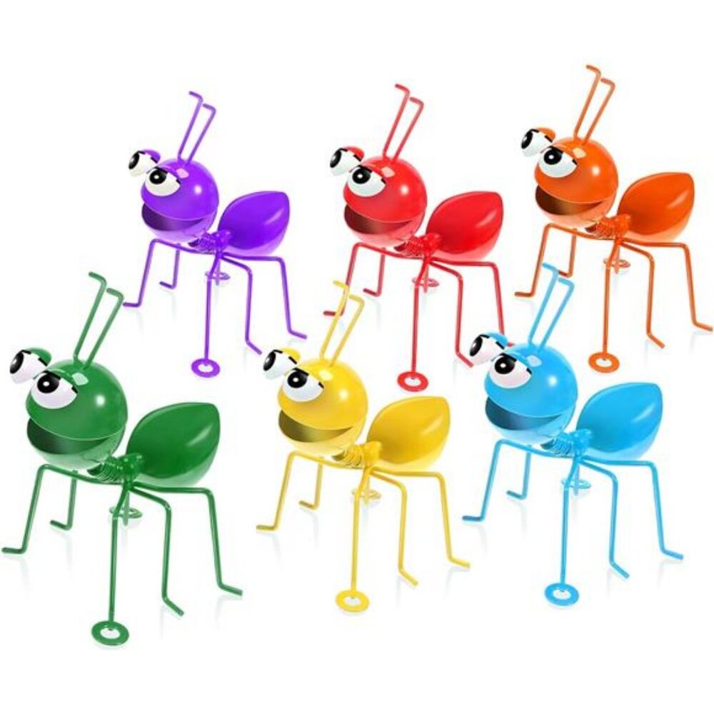 Metal Garden Decor Owl Ant Yard Art Wall Decor Colorful Hanging 3D (Ant, 6 Pcs)